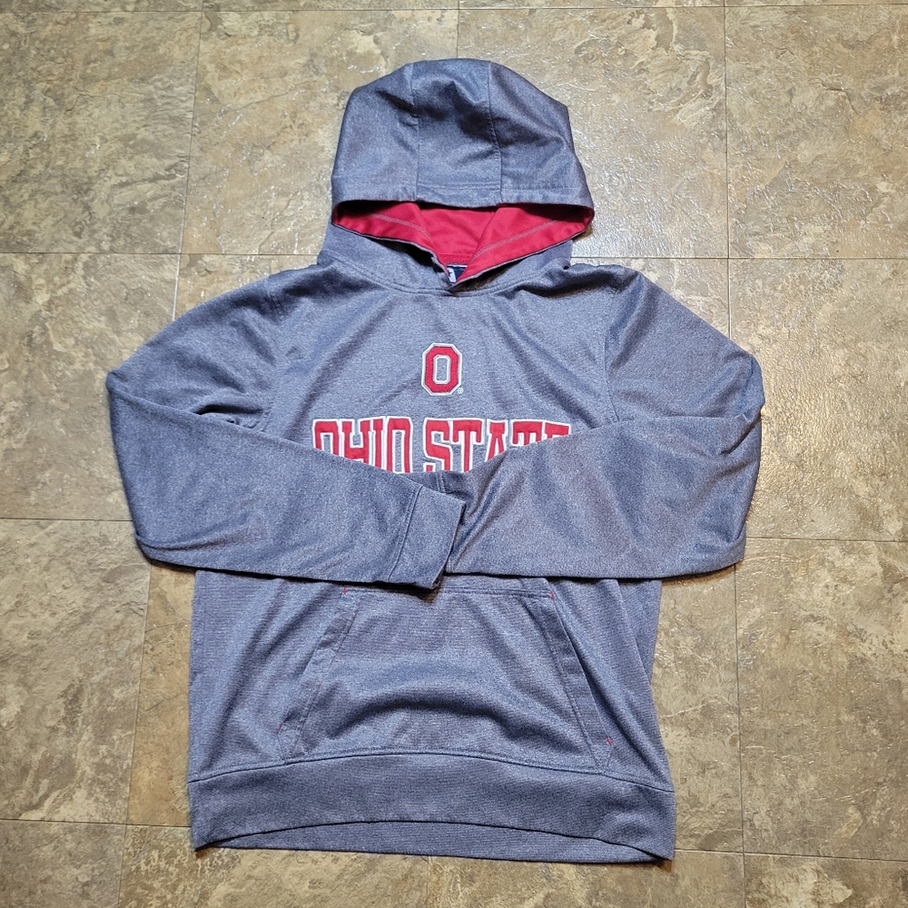Ohio State Buckeyes Hoodie Mens Small S Gray Long Sleeve Pullover J. America